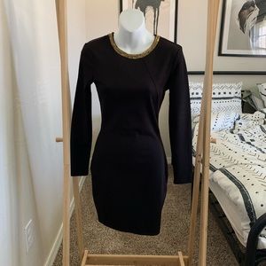 🚫SOLD Long sleeve gold detail dress